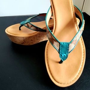 Slide wedge sandals